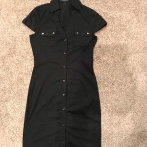 Black Cap sleeve shirt dress